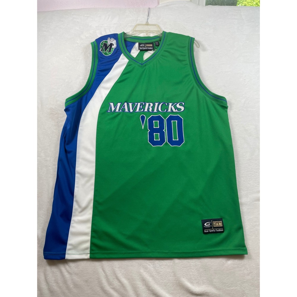 G-III Sports Dallas Mavericks Hardwood Classics 80 Jersey Green Mens XL‎ NBA
